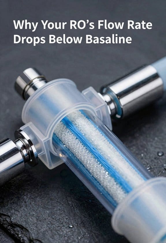clogged membrane reducing flow