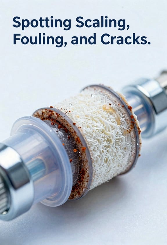 inspect membranes for visible damage
